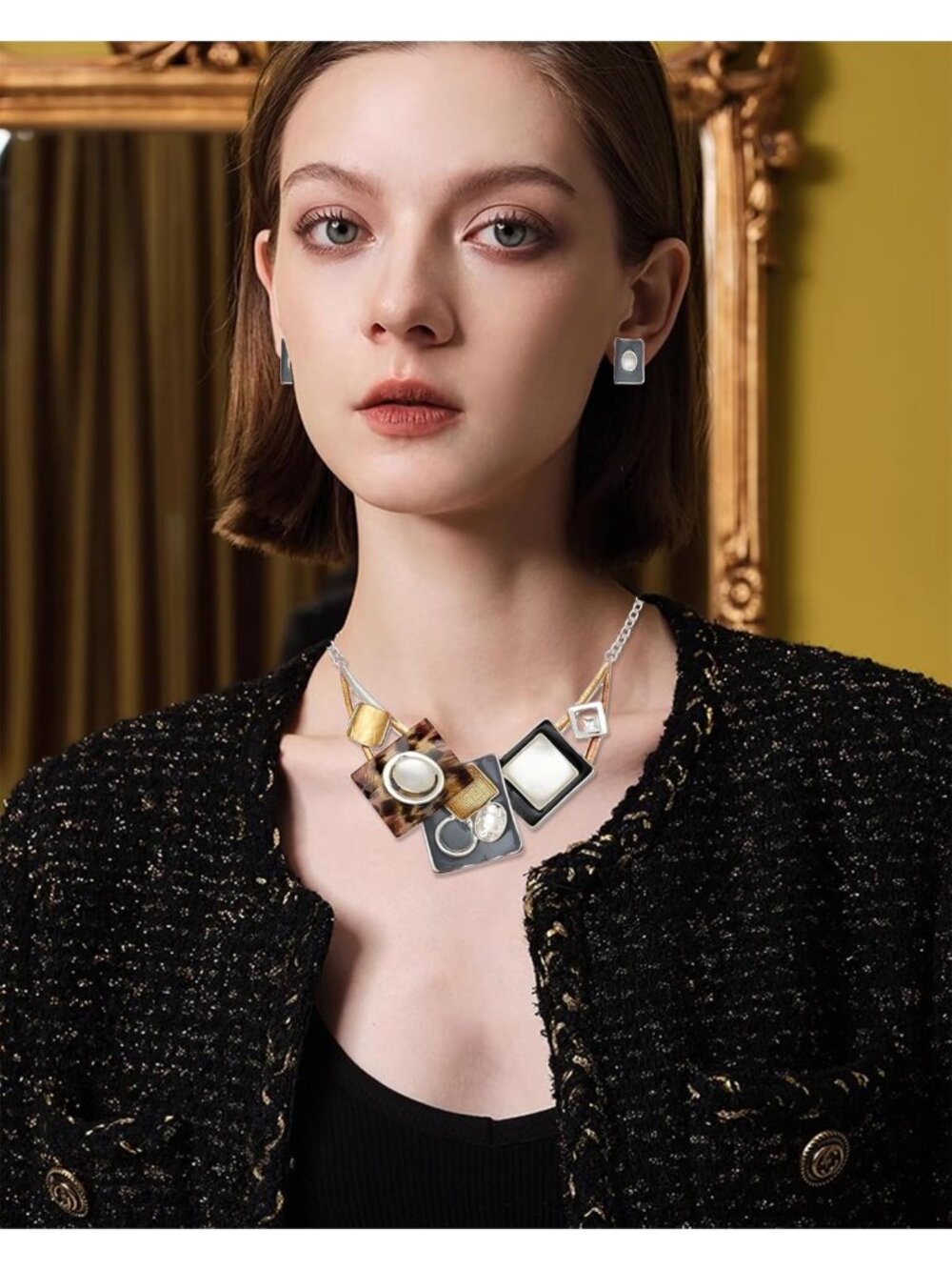 Bohemian Statement Necklace & Earrings Jewelry Set - Perfect Women's Gift - Picture 2 of 7